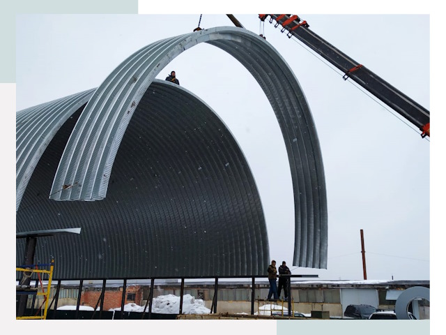 Полукруглые ангары в Фрязине